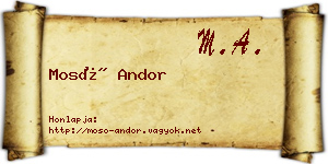 Mosó Andor névjegykártya